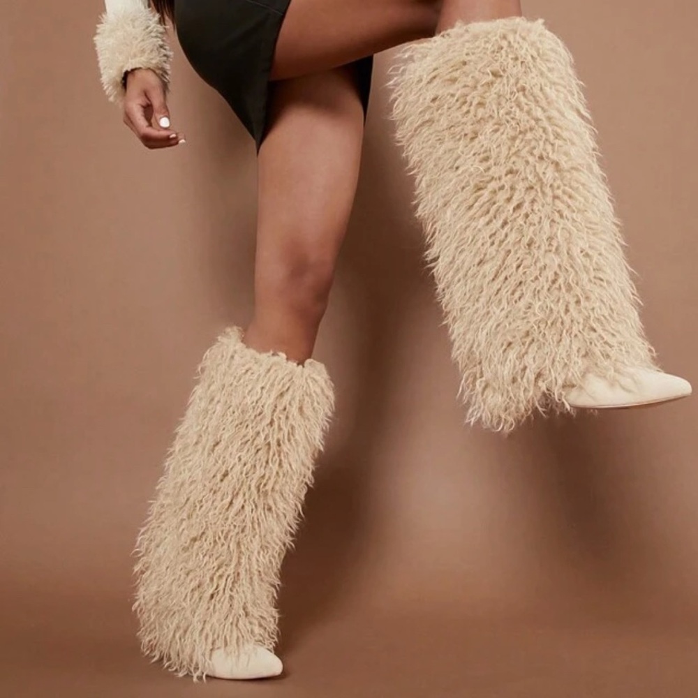 Cream Faux Fur Boot